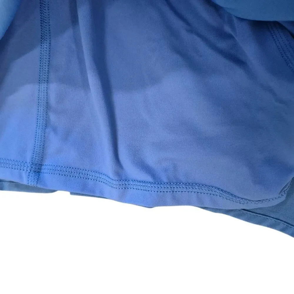 JoyLab Crossover High Waisted Athletic Running Skort Shorts Blue Large